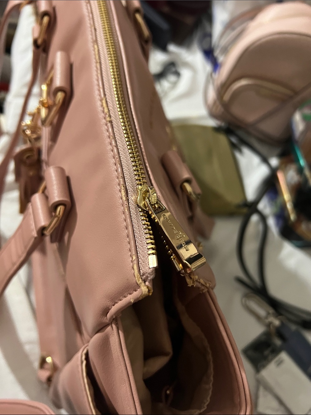 White Elm Rose-Mauve Tote with Tassel Accent - Picture 10 of 11
